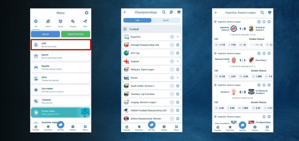 1xBet App Live Betting and Match Streaming
