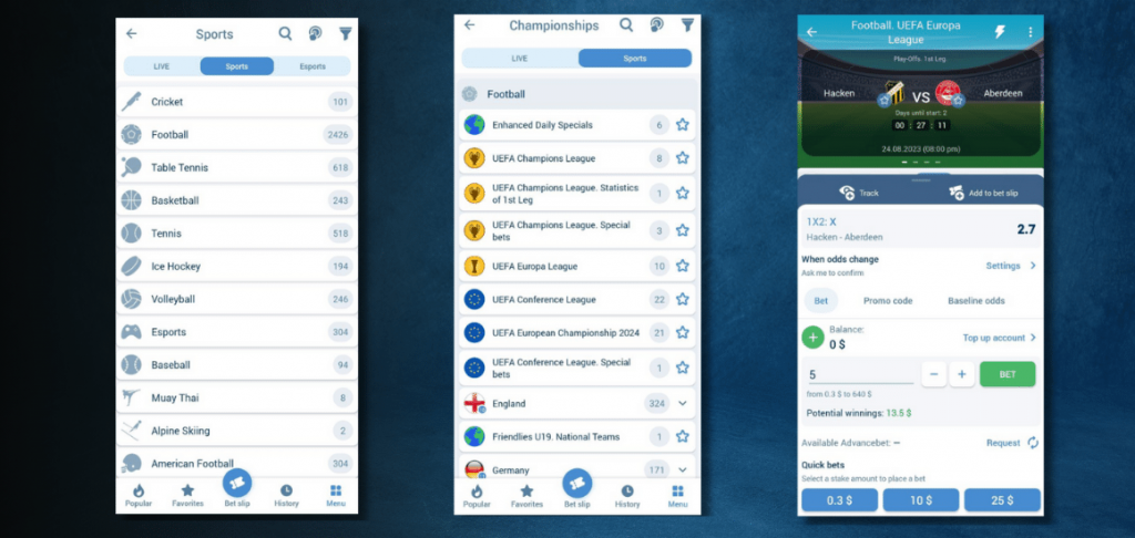 How to Place Sports Bets in 1xBet App