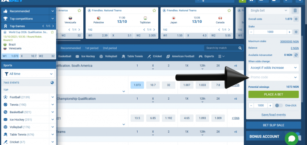 Sports Betting on 1xBet with a Promo Code